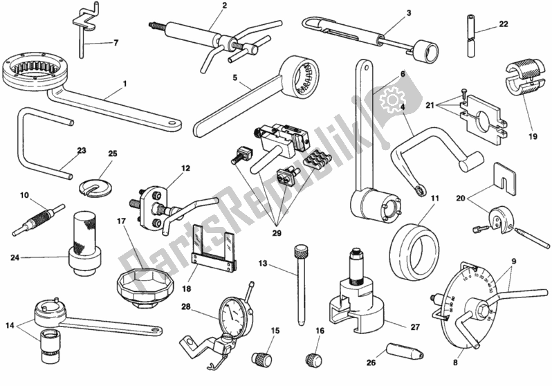 Todas as partes de Ferramentas De Serviço De Oficina do Ducati Supersport 750 SS 1991